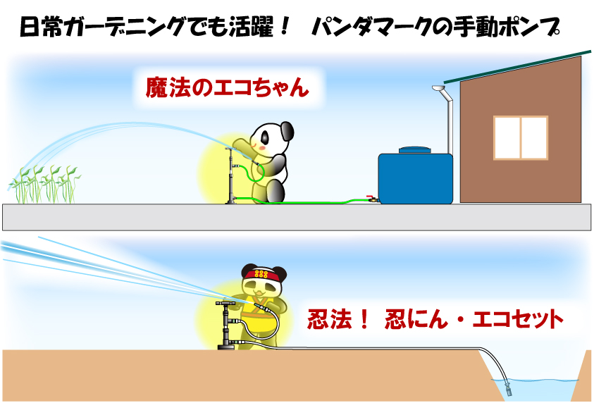 呼び水式ポンプ（アルミ）「忍法！忍にん・エコセット」雨水屋ノーマ